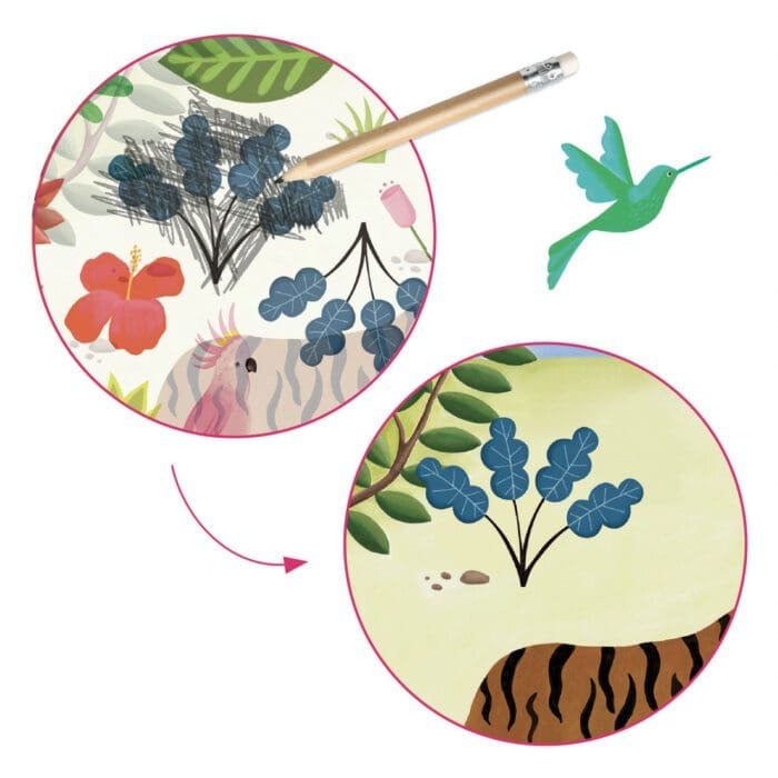 Atelier de transfer Arta naiva Inspired by Le Douanier Rousseau, Djeco - imagine 3