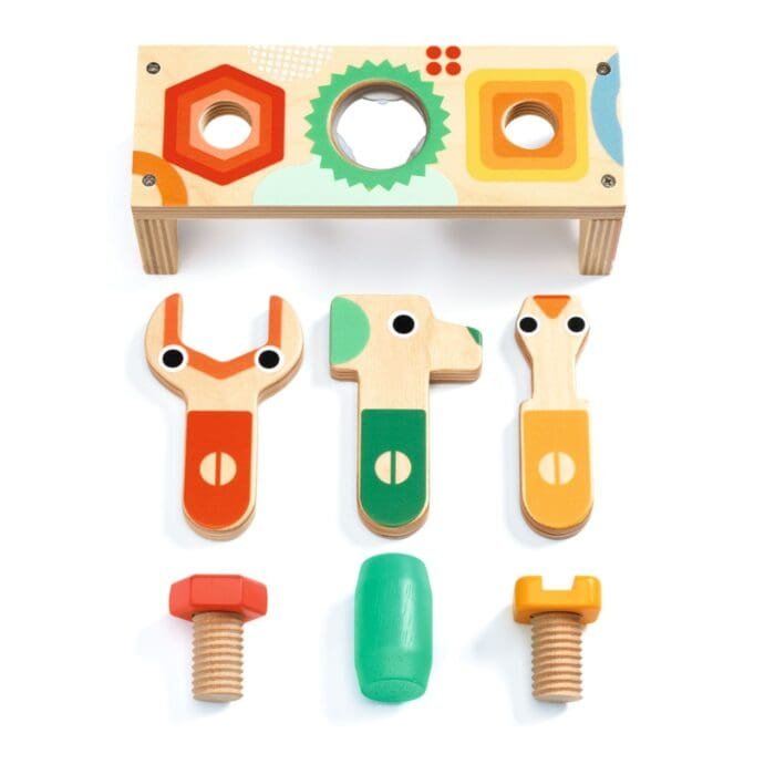 Banc de lucru din lemn Bricolou, Djeco - imagine 4