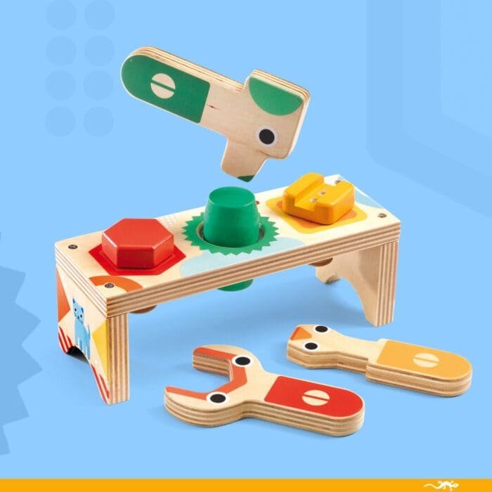 Banc de lucru din lemn Bricolou, Djeco - imagine 2