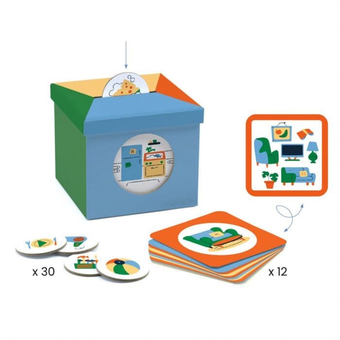 Joc Eduludo cu cartonase Kioukoi obiecte casnice, Djeco - imagine 2