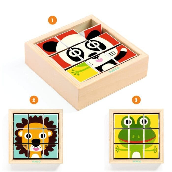 Puzzle din cuburi Tournanimo, Djeco - imagine 3