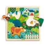Puzzle din lemn Animale de la ferma, Djeco - imagine 2
