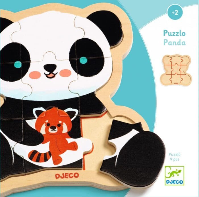 Puzzle din lemn Ursuletul Panda, Djeco - imagine 2