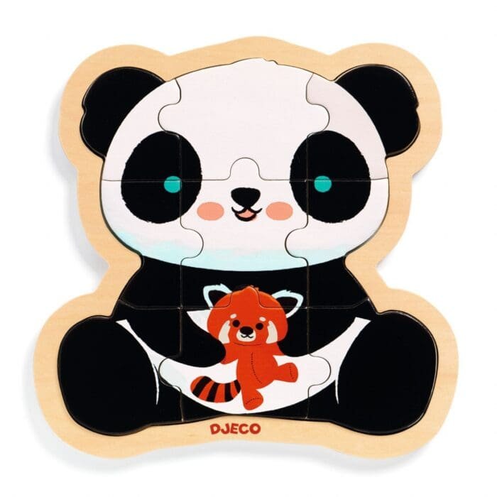 Puzzle din lemn Ursuletul Panda, Djeco - imagine 3