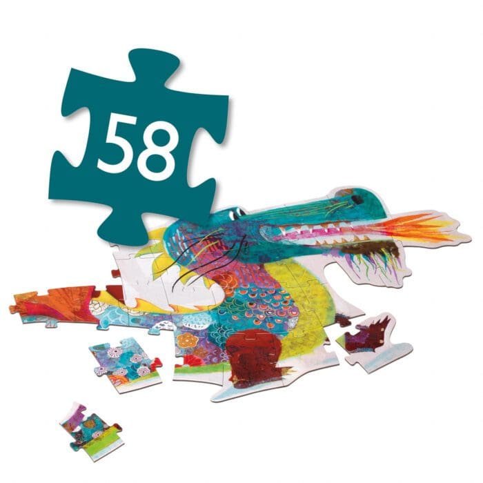 Puzzle gigant Leon dragonul, Djeco - imagine 4