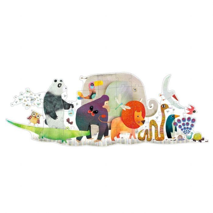 Puzzle gigant Parada animalelor, Djeco - imagine 2