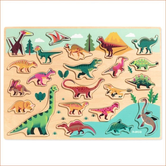 Puzzle lemn Dinozauri, Djeco - imagine 3