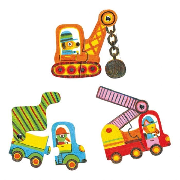 Puzzle mobil duo Vehicule, Djeco - imagine 2