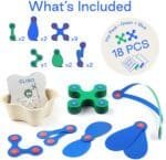 Set Clixo de construit cu magnet, Itsy pack Blue-Green 18