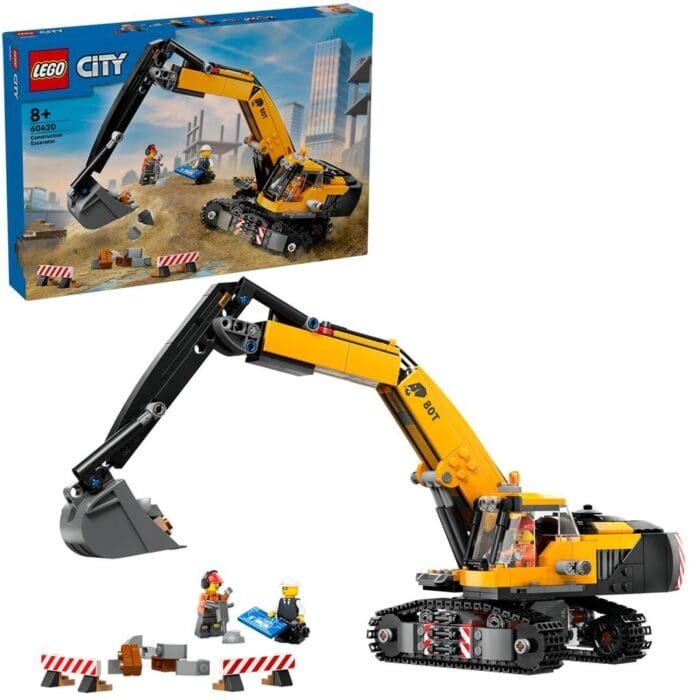 LEGO CITY EXCAVATOR GALBEN DE CONSTRUCTII 60420 - imagine 6