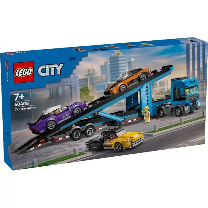 LEGO CITY CAMION TRANSPORTOR DE MASINI SPORT 60408 - imagine 7