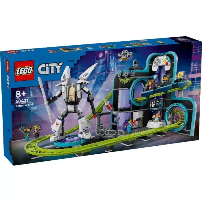 LEGO CITY PARC CU ROLLER-COASTER LUMEA ROBOTILOR 60421 - imagine 5
