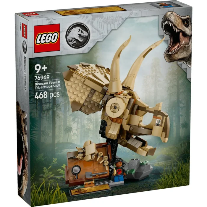 1 LEGO JURASSIC WORLD FOSILE DE DINOZAUR CRANIU DE TRICERATOPS 76969 - imagine 6