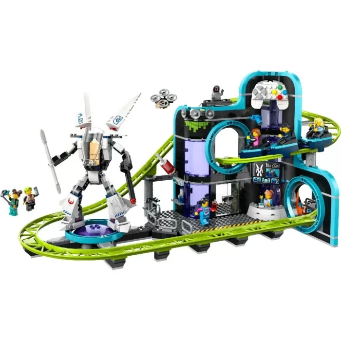 LEGO CITY PARC CU ROLLER-COASTER LUMEA ROBOTILOR 60421 - imagine 6