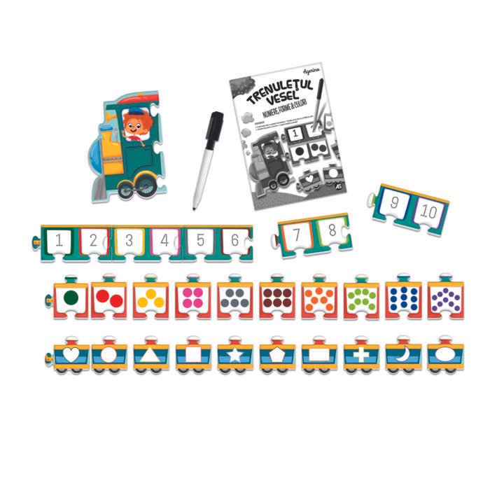 2 TRENULETUL VESEL NUMERE FORME CULORI - imagine 2