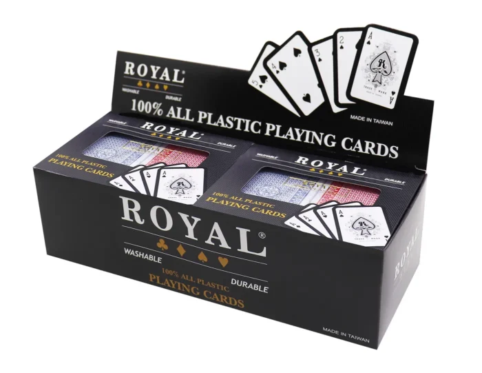 SET 2 PACHETE CARTI ROYAL CANASTA POKER DIN PLASTIC - imagine 5