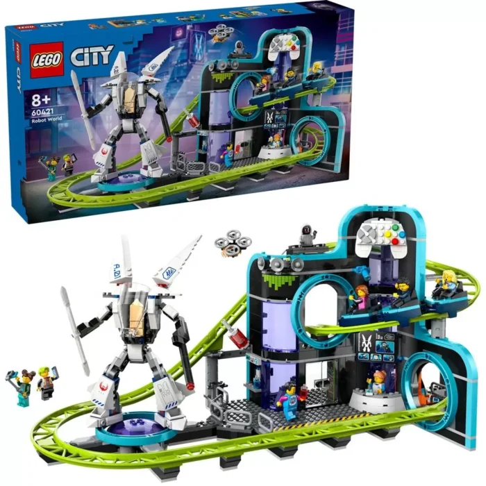LEGO CITY PARC CU ROLLER-COASTER LUMEA ROBOTILOR 60421 - imagine 8