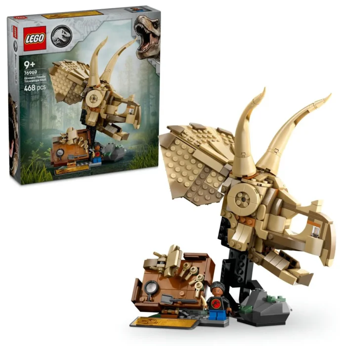 5 LEGO JURASSIC WORLD FOSILE DE DINOZAUR CRANIU DE TRICERATOPS 76969 - imagine 10