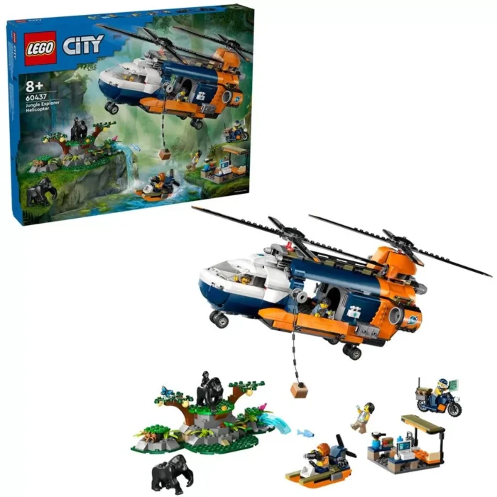 LEGO CITY ELICOPTERUL UNUI EXPLORATOR AL JUNGLEI LA TABARA DE BAZA 60437 - imagine 12