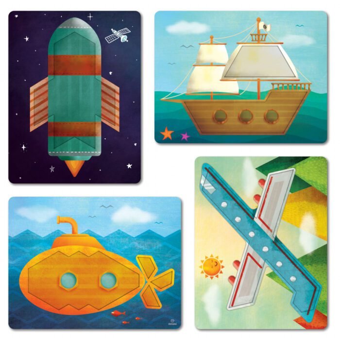 Joc educativ tip mozaic cu forme trapezoidale, Explorare - imagine 3