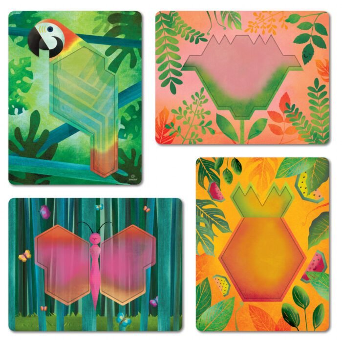 Joc educativ tip mozaic cu forme trapezoidale, Natura - imagine 4