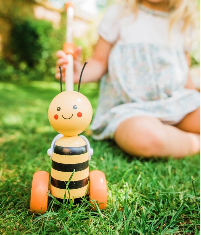 Jucarie de impins albinuta, Orange Tree Toys - imagine 2