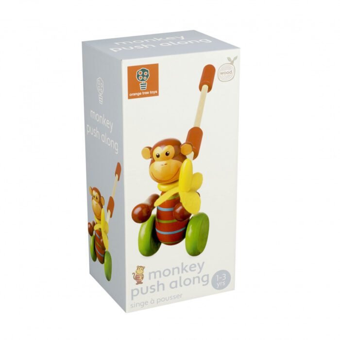 Jucarie de impins maimutica, Orange Tree Toys - imagine 3