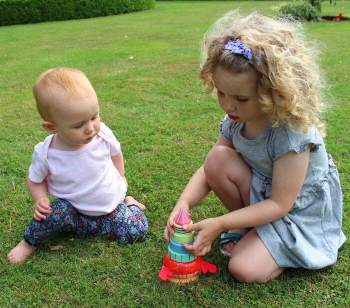 Jucarie din lemn de stivuit cu crab, Orange Tree Toys - imagine 4