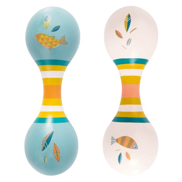 Maracas dublu alb, Moulin Roty - imagine 2