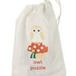 Mini puzzle din lemn bufnita 3D, Orange Tree Toys