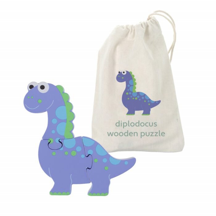 Puzzle dinozaur din lemn - Diplodocus, Orange Tree Toys - imagine 2