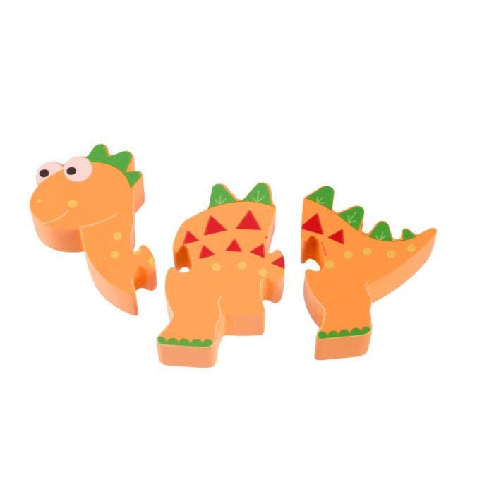Puzzle dinozaur din lemn - Stegosaurus, Orange Tree Toys - imagine 3