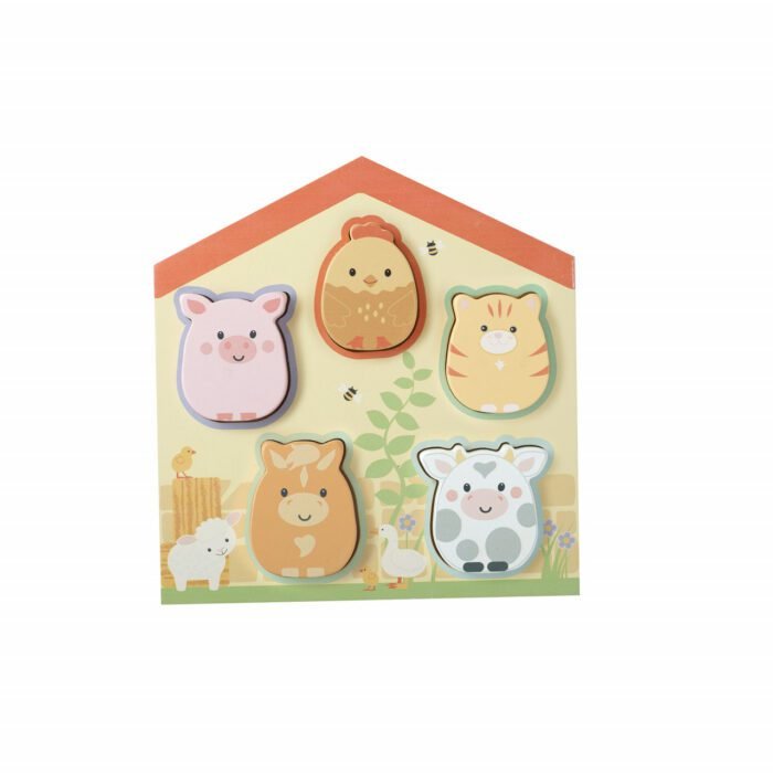 Puzzle lemn animale de ferma, Orange Tree Toys - imagine 4
