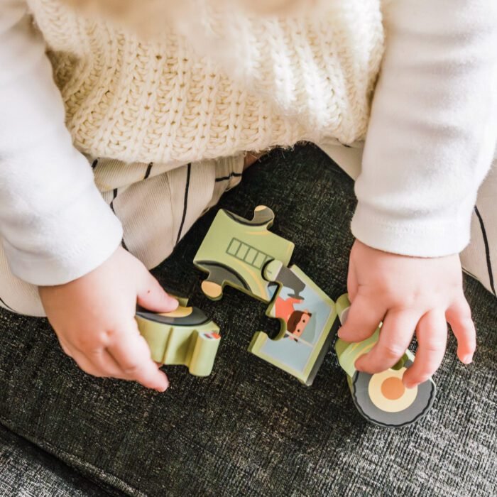 Puzzle tractor din lemn, Orange Tree Toys - imagine 3