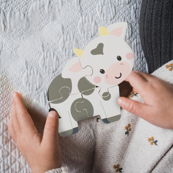 Puzzle vacuta din lemn, Orange Tree Toys - imagine 2