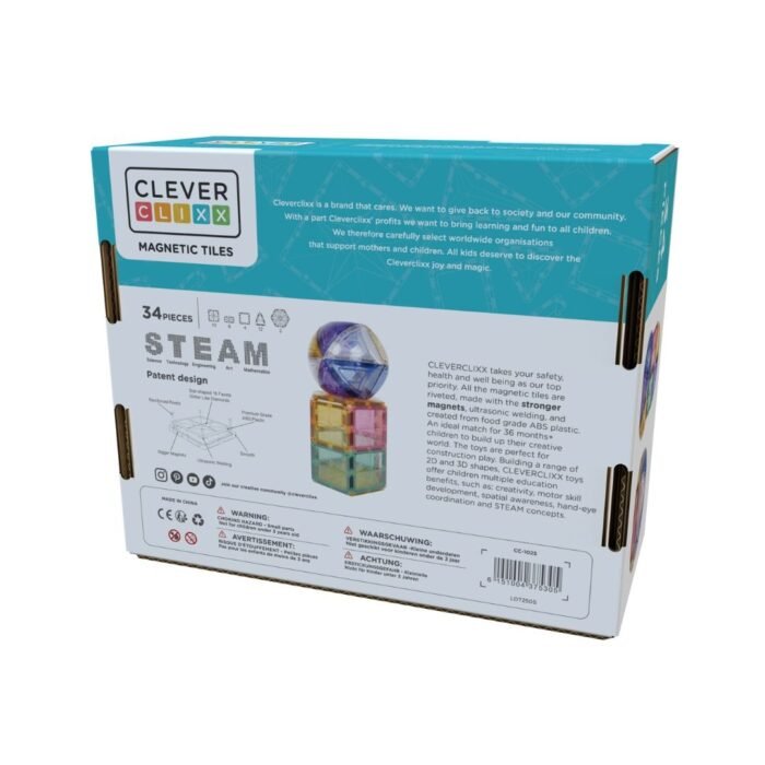 Set magnetic de constuit Dome pastel 34 piese, Cleverclixx - imagine 2