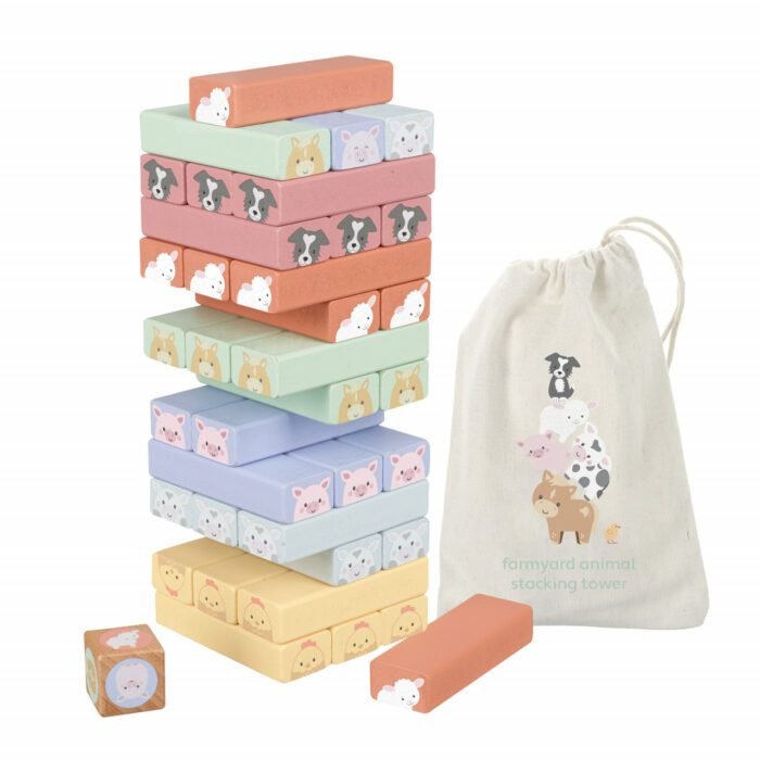 Turnul instabil cu animale de ferma, Orange Tree Toys - imagine 3
