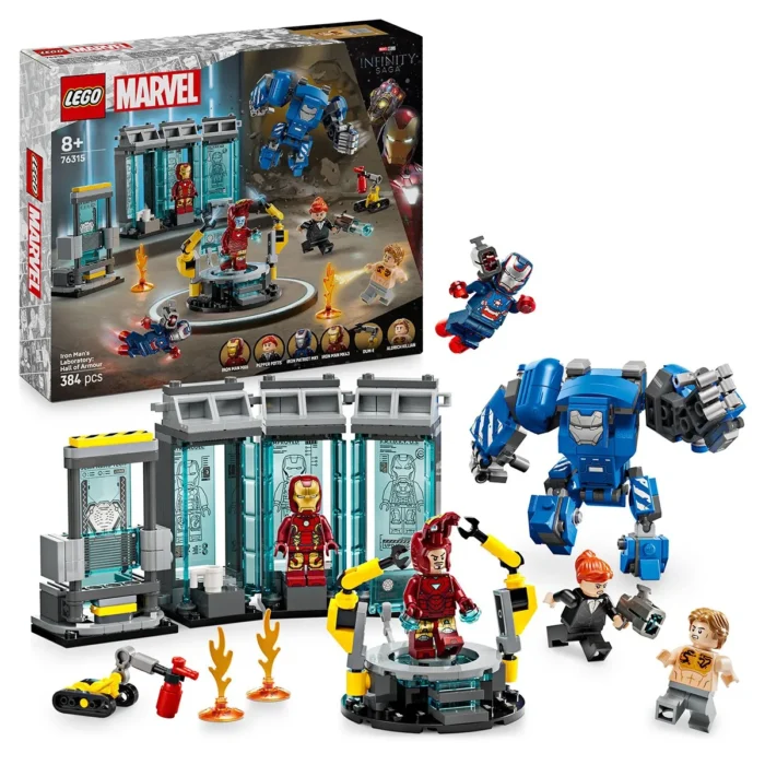 LEGO SUPER HEROES LABORATORUL LUI IRON MAN SALA ARMURILOR 76315 - imagine 16
