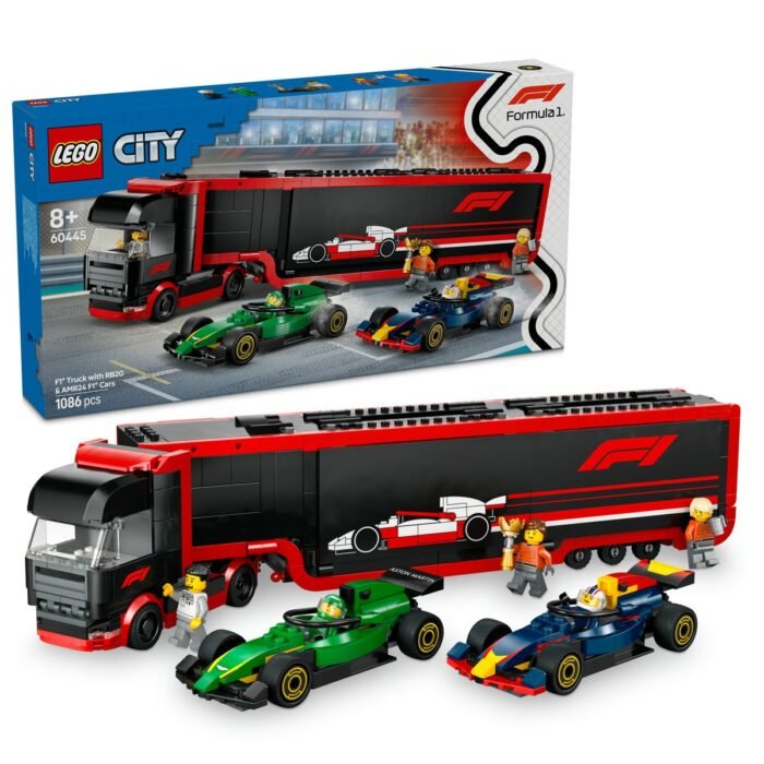 LEGO CITY CAMION F1 CU MASINILE F1 RB20 SI AMR24 60445 - imagine 8