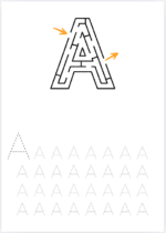 Set Labirinturi 003 - Literele Alfabetului: Rezolvăm si trasăm