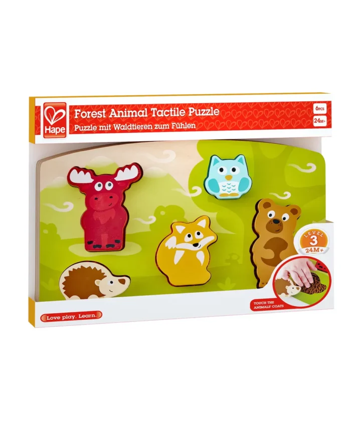 HAPE PUZLLE TACTIL -  ANIMALELE DIN PADURE - imagine 6