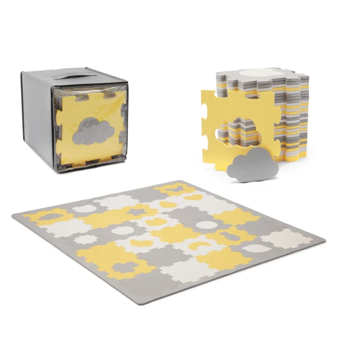 COVORAS DE JOACA KINDERKRAFT LUNO SHAPES, PUZZLE 3D, SPUMA, YELLOW - imagine 6
