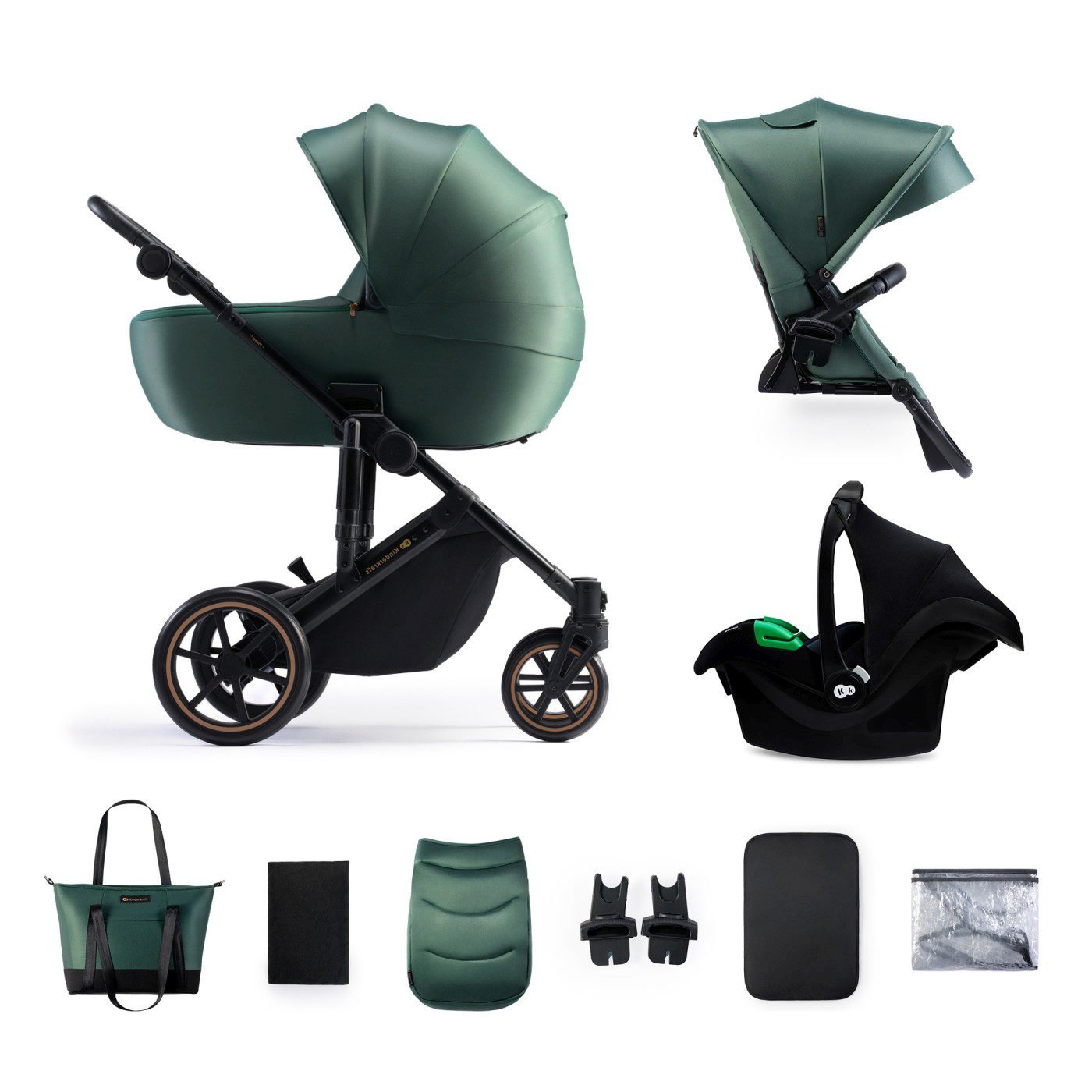 1 CARUCIOR 3 IN 1 KINDERKRAFT PRIME 2 3IN1 MINK PRO GREEN - imagine 1