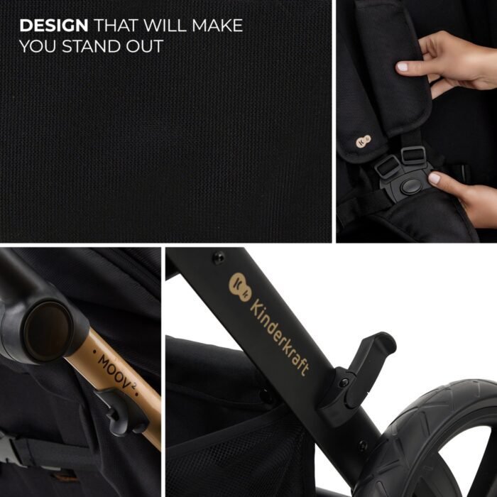 CARUCIOR MULTIFUNCTIONAL KINDERKRAFT MOOV 2 AIR 4IN1 PURE BLACK - imagine 3