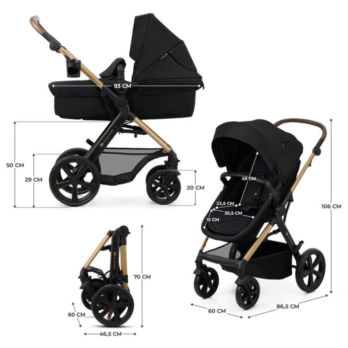 13 CARUCIOR 3 IN 1 KINDERKRAFT MOOV 2, NEGRU PUR - imagine 4