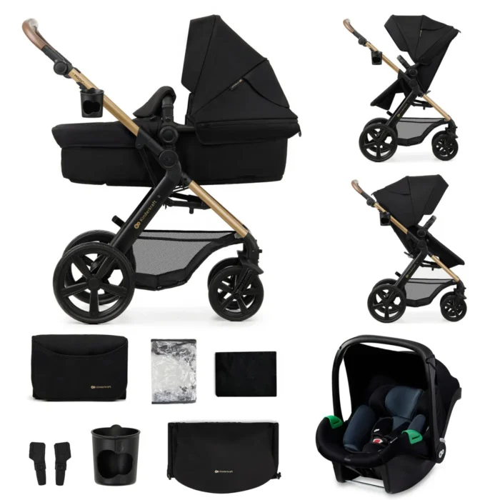 2 CARUCIOR 3 IN 1 KINDERKRAFT MOOV 2, NEGRU PUR - imagine 7