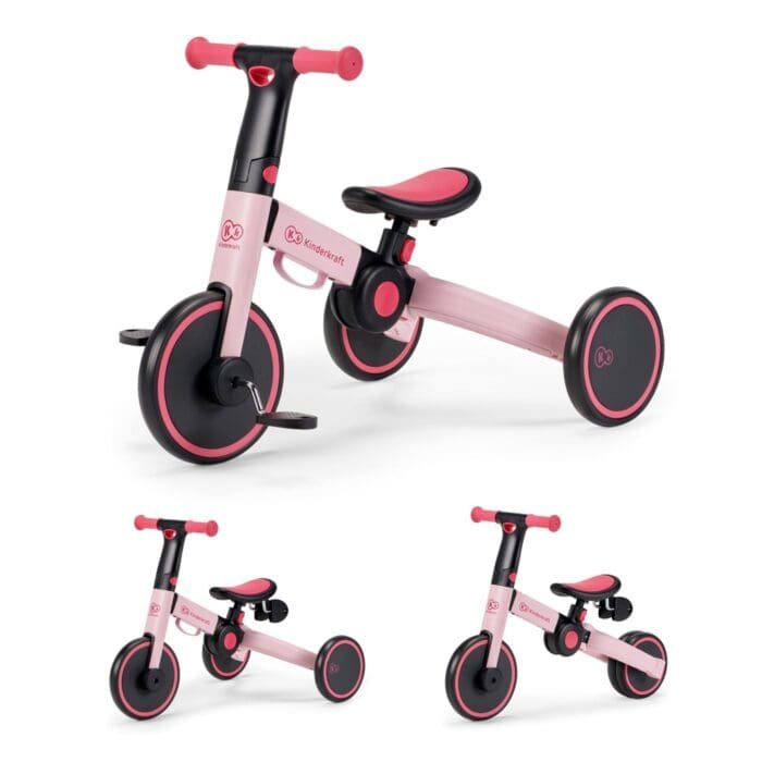 BICICLETA DE ECHILIBRU / TRICICLETA KINDERKRAFT 4TRIKE, CANDY PINK - imagine 3