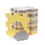 COVORAS DE JOACA KINDERKRAFT LUNO SHAPES, PUZZLE 3D, SPUMA, YELLOW - imagine 3