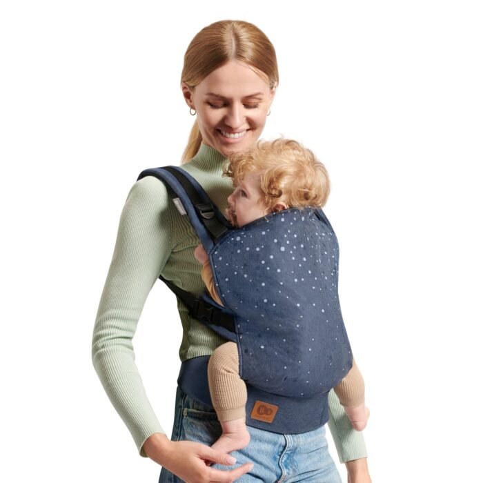 MARSUPIU ERGONOMIC KINDERKRAFT NINO, PANA LA 20 KG, CONFETTI DENIM - imagine 3