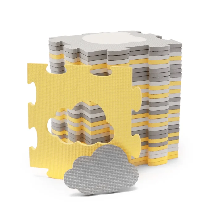 COVORAS DE JOACA KINDERKRAFT LUNO SHAPES, PUZZLE 3D, SPUMA, YELLOW - imagine 8